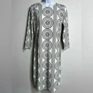 J.McLaughin Sophia Print 3/4 Sleeve Dress Size Small